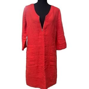 ZYGA LIN’N LAUNDRY LINEN 3/4 SLEEVE DRESS